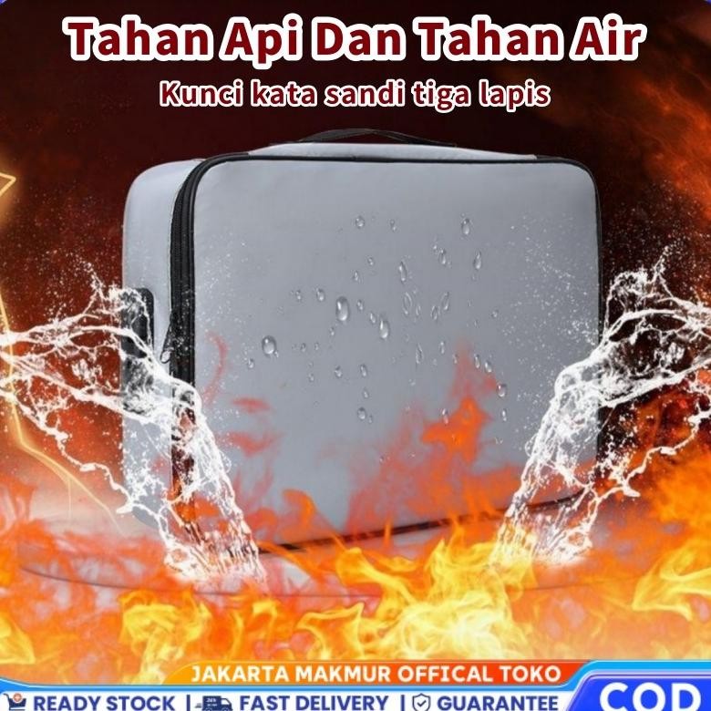 Tas Penyimpan Dokumen Paspor dll Tahan Api Dan Air / Tas File Dokumen Multifungsi