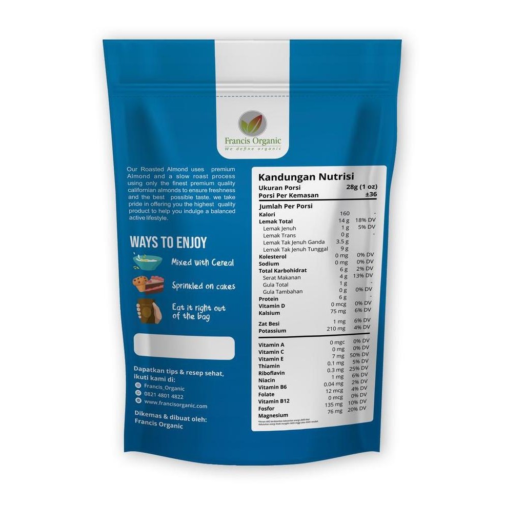 

RPS Kacang Almond Panggang Kupas 1kg / Roasted Almond 1kg