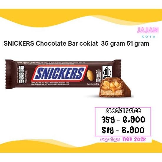 

RPS SNICKERS CHOCOLATE 35 gram 51 gram
