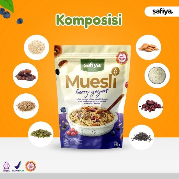 

Rps Safiya Muesli Berry Yogurt 500 Gram Sereal With Almond Premium