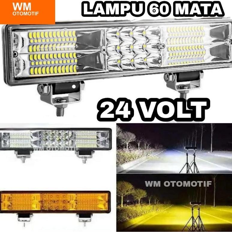 DV100 - Lampu Tembak 24 Volt LED CWL 60 Mata Sorot Depan CREE Truk Bus Canter Tronton Traktor 4 Inch