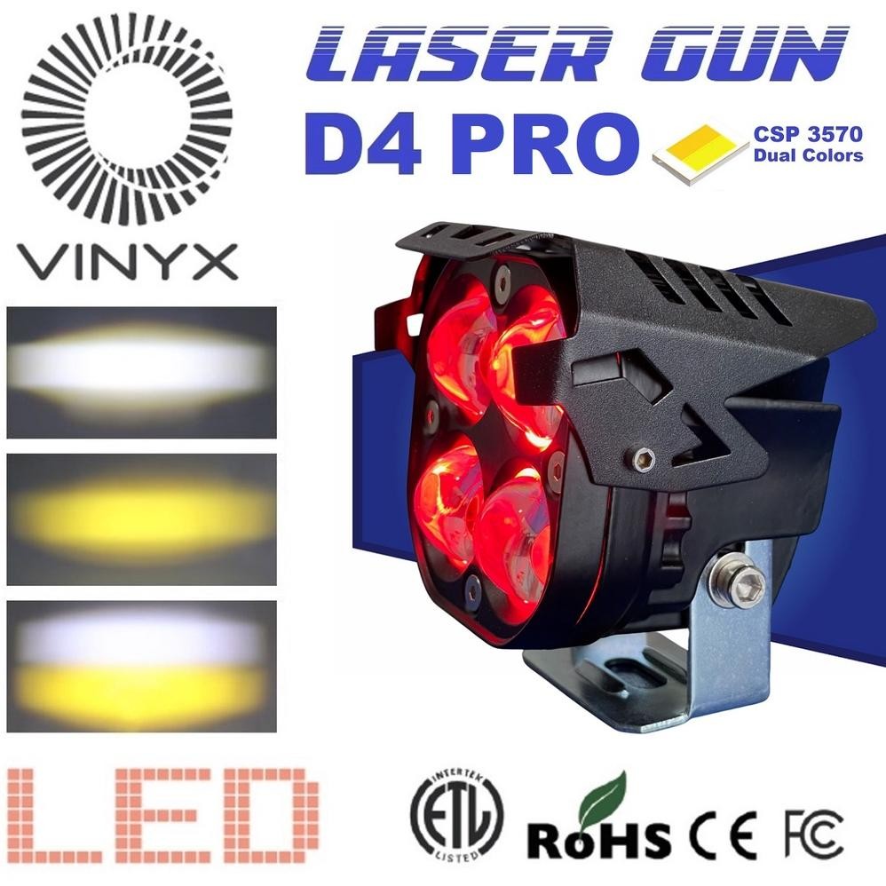 DV100 - Lampu Tembak Sorot Laser Gun LED VINYX D4 Pro Demon Devil Eye Mobil Motor Sorot 40Watt Laser