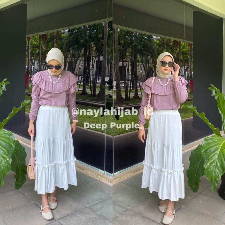 Model baru - KALEA Ruffle/Calisa Ruffle/LOWI Ruffle Shirt/CAMARA Ruffle NaylaHijab_id/ Blouse Korea 