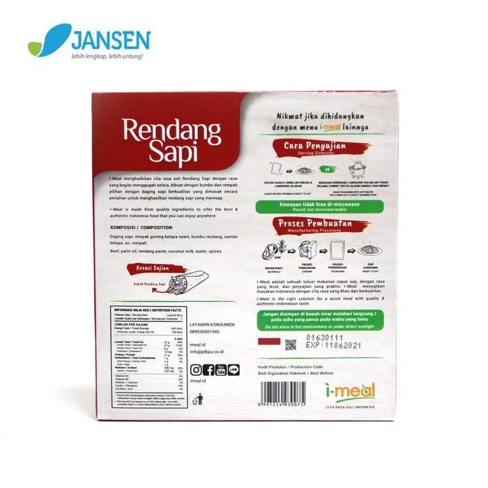 

Rps Imeal Makanan Instan Siap Saji - Rendang Sapi (1 Pcs X 90 Gr)