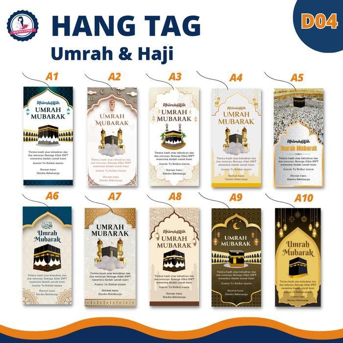 SHS Hang tag umrah haji / kartu ucapan umrah islami / gretting card souvenir umrah haji