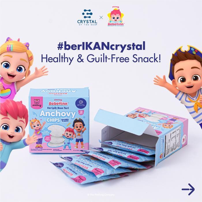 

FF Pinkfong Bebefinn Anchovy Chips Snack / Keripik Ikan Teri Rasa Original - Crystal of the Sea Makanan Food Cemilan Fish Crispy