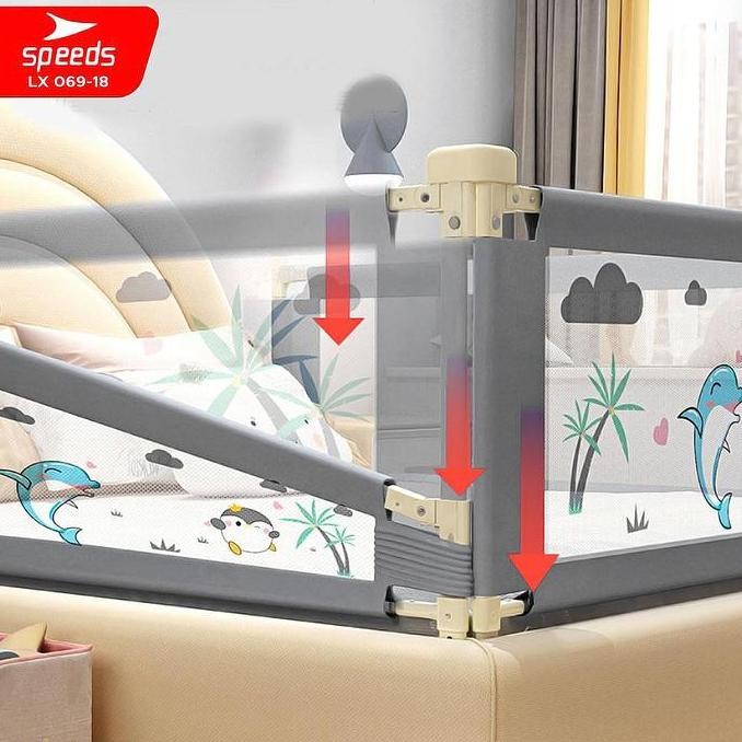 Speeds Pagar Pengaman Bayi Bedrail Pagar Bayi Pagar Tempat Tidur Bayi Baru Lahir 067-18