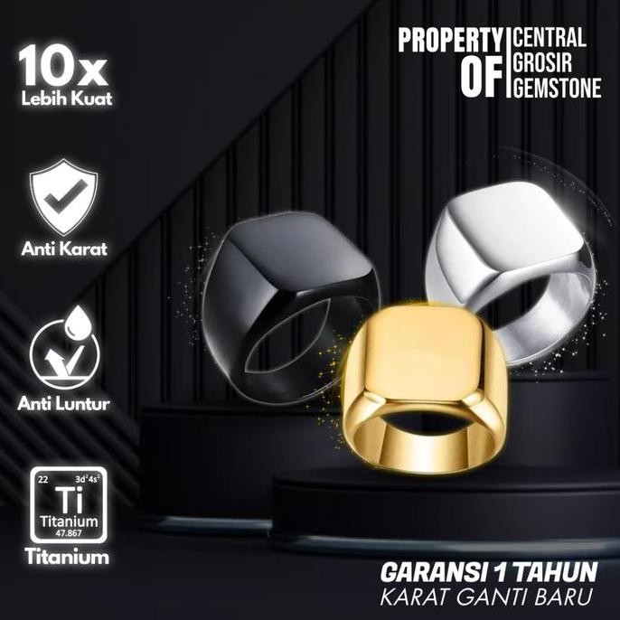 Cincin Pria Keren Elegan Titanium Ring Hi