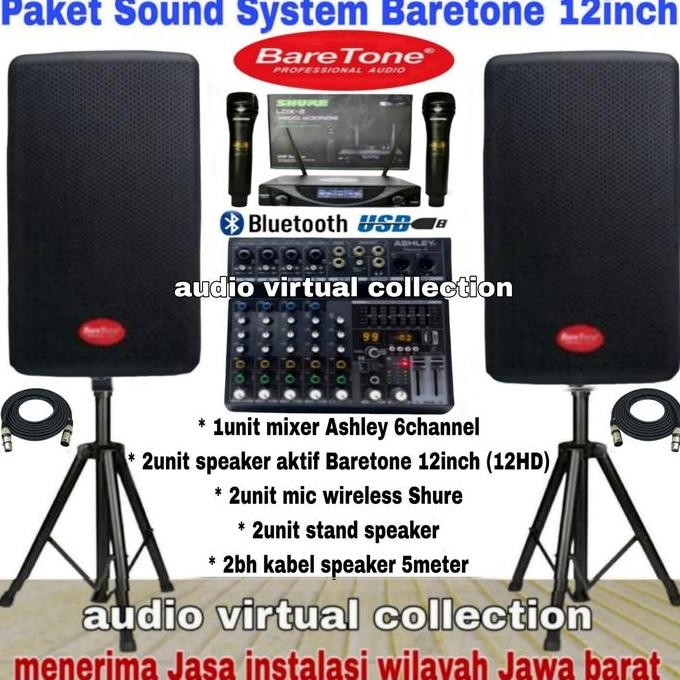 PAKET SOUND SYSTEM BARETONE 12INCH (PREMIUM 1) ORIGINAL DAN TERPERCAYA