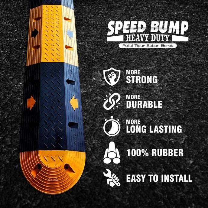 Rubber Speed Bump Heavy Duty 1 Meter - Osano - Polisi Tidur Co