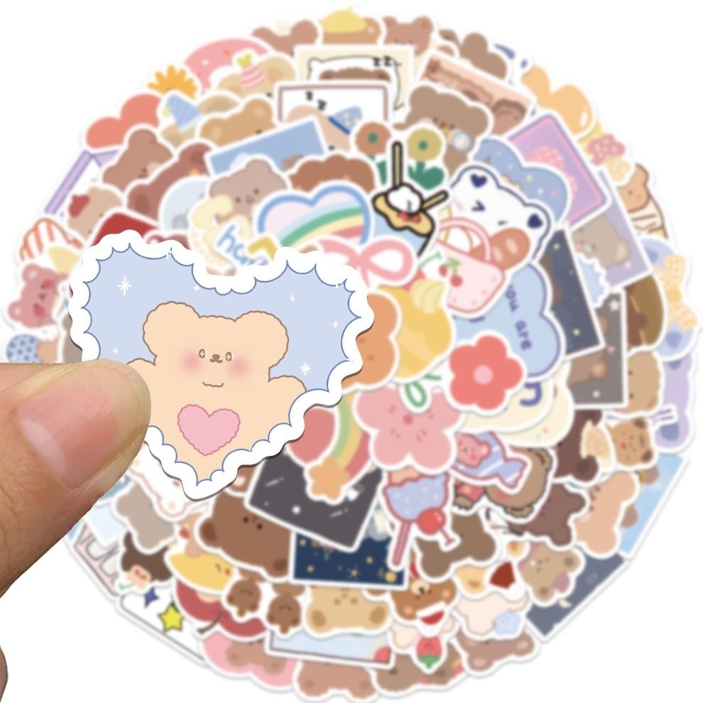 

NG [102PCS]Stiker Aesthetic Hot Korea Cute Beruang Stiker Jurnal Set Anti Air-Sticker Buku Stiker Casing HP Journal Koper Stiker Laptop Helm Motor Stiker Botol Viral Kekinian Terbaru 2025 EN-19