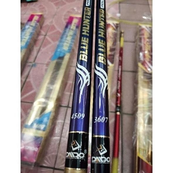 Joran tegek pancing Daido blue red hunter 360cm 450cm tegek carbon