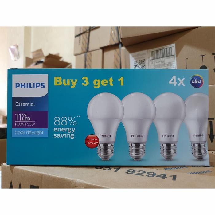 RS Philips Lampu Led Paket 11Watt Essential LED