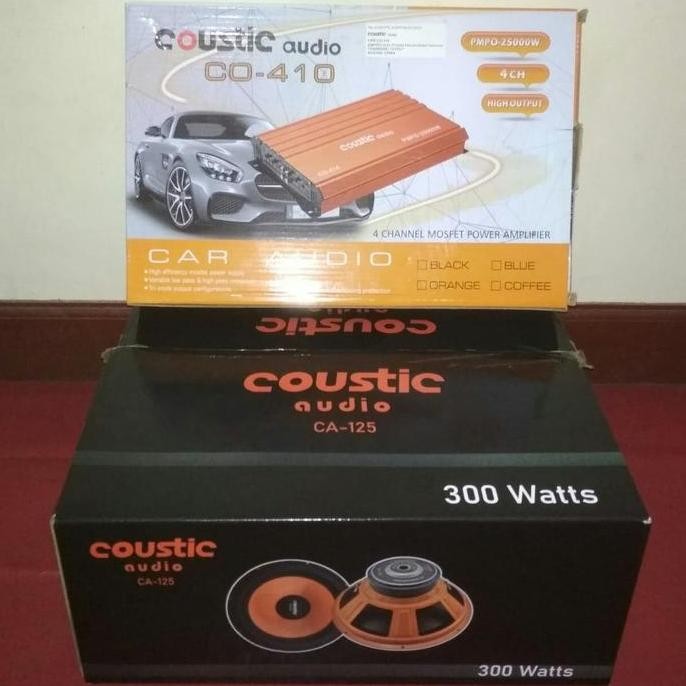 paket audio mobil power 4 chanel & subwofer coustic audio 12"