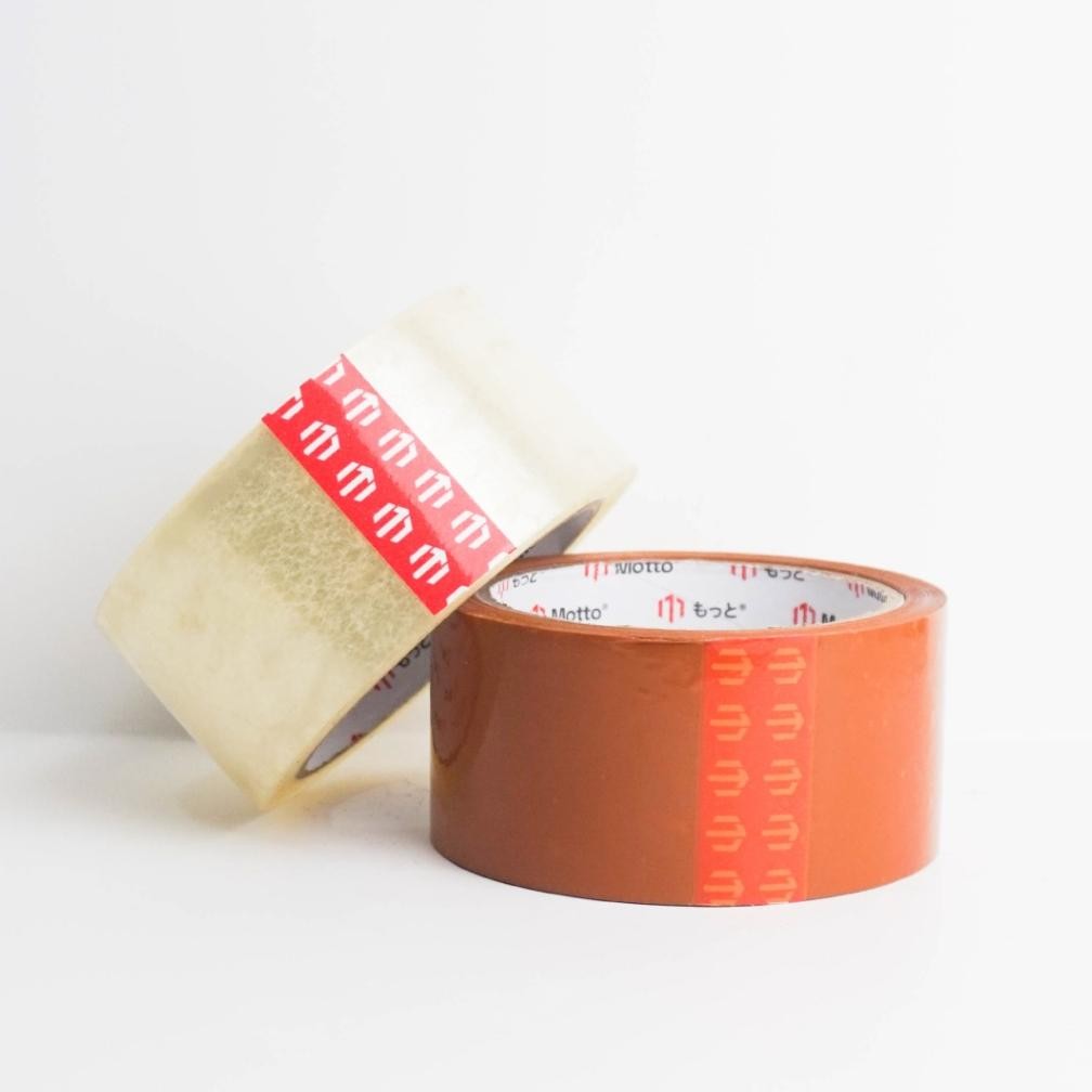 

Lakban Bening 48Mm X 60 Yard - 1 Slop Isi 6 Pcs/Roll - Lakban Opp - Motto Tape