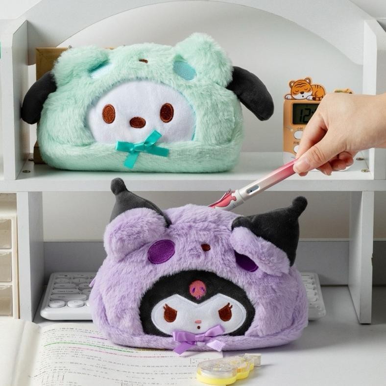 

Tempat Pensil Bulu Sanrio Hoodie | Pouch Resleting Bulu Kuromi Melody Cinnamoroll Pochacco
