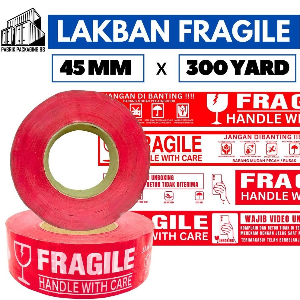 

Lakban Fragile Merah 2 Inch 500 Yard Jangan Dibanting 48 45 Mm 2" 500Y Handle With Care
