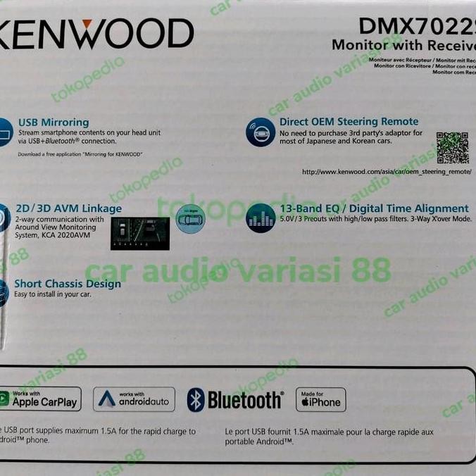 NEW HEAD UNIT KENWOOD DMX 7022 S Apple Calay Android Auto Orinal