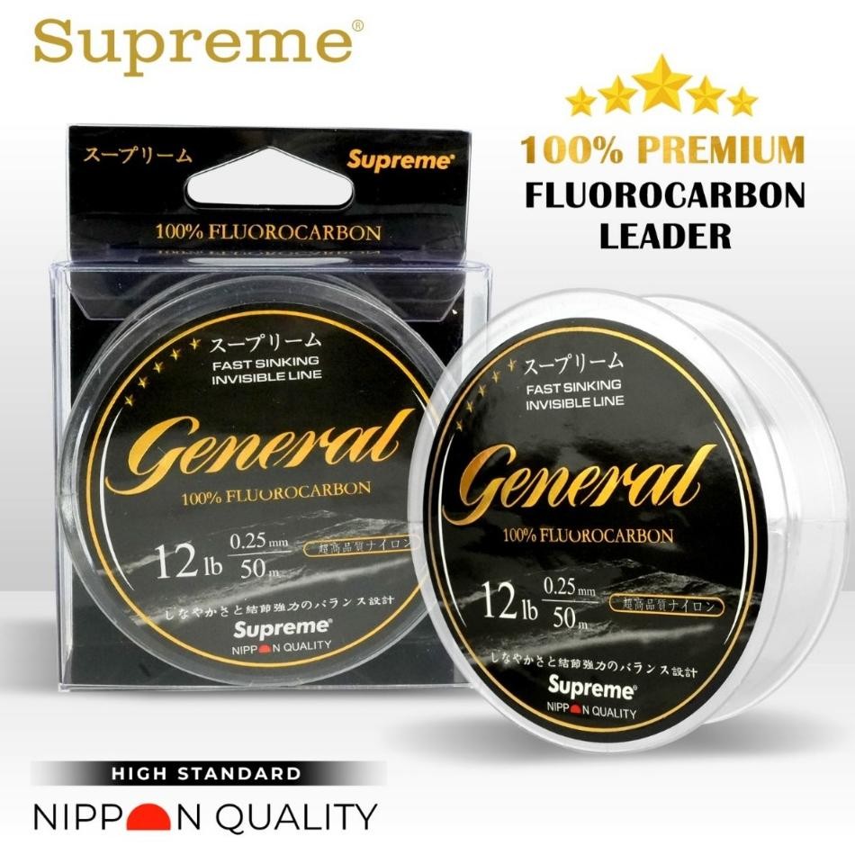 Senar Pancing Leader Fluorocarbon Supreme General Japan Quality 50Meter
