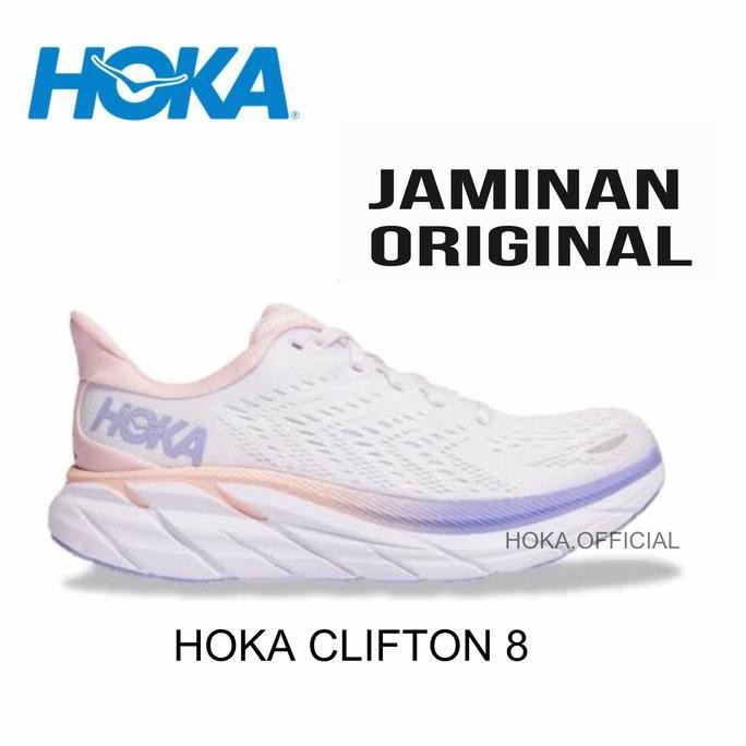 Promo Hoka Clifton 8 Women's White Purple Original 100% COD