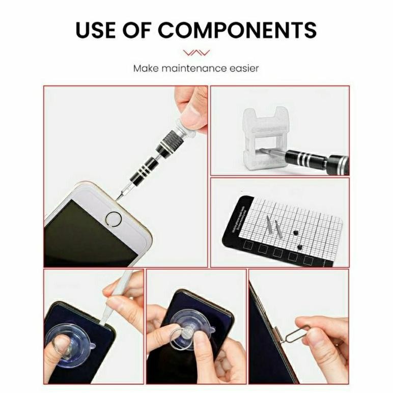 Obeng HP full set 115 in 1 multifungsi , obeng set 115 in 1  full set obeng service hp