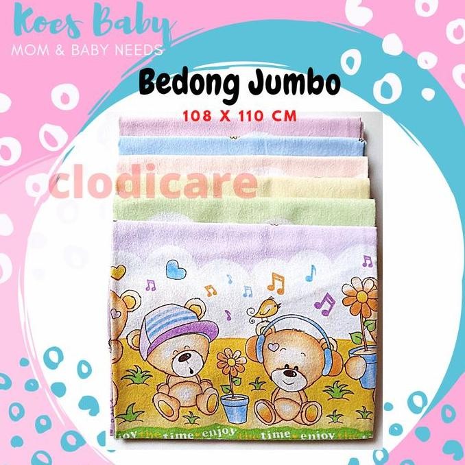 TERSEDIA BEDONG BAYI BESAR TEBAL KOES BABY JUMBO 108X110CM KATUN FLANEL SNI
