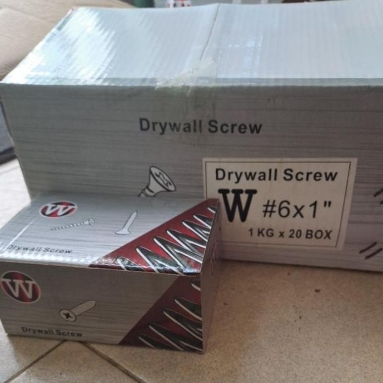 1kg sekrup drywall merk W, sekrup gypsum, sekrup hitam