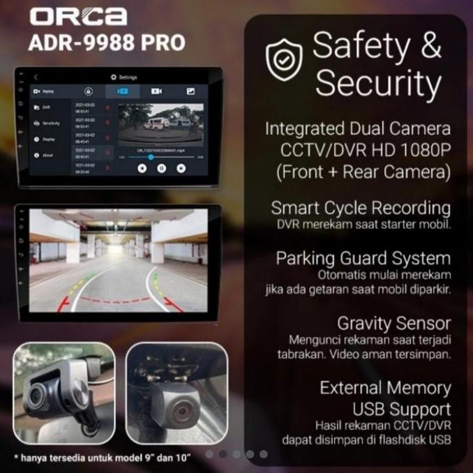 Headunit Android Orca Pro 10Inch Ram 4/64 Mobil Toyota Camry 2006-2011