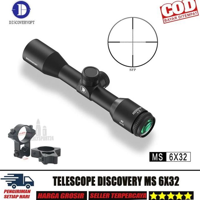 Telescope Discovery Ms 6X32 Tahan Getar Teleskop 6X32 Retikel Mildot Terbaru