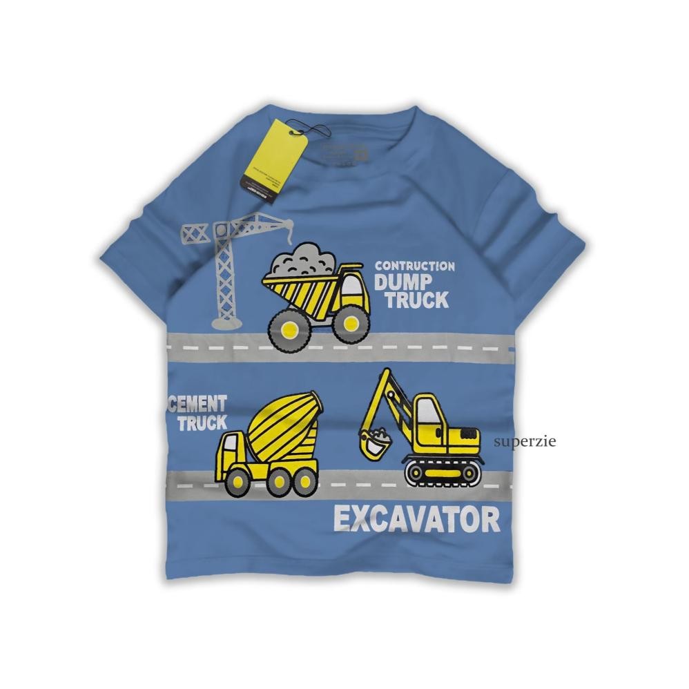 Diskon Rgkids [ Khusus S ] Kaos Anak Laki Laki 1-2 Tahun Kendaraan Series Beko Excavator Monster Tru