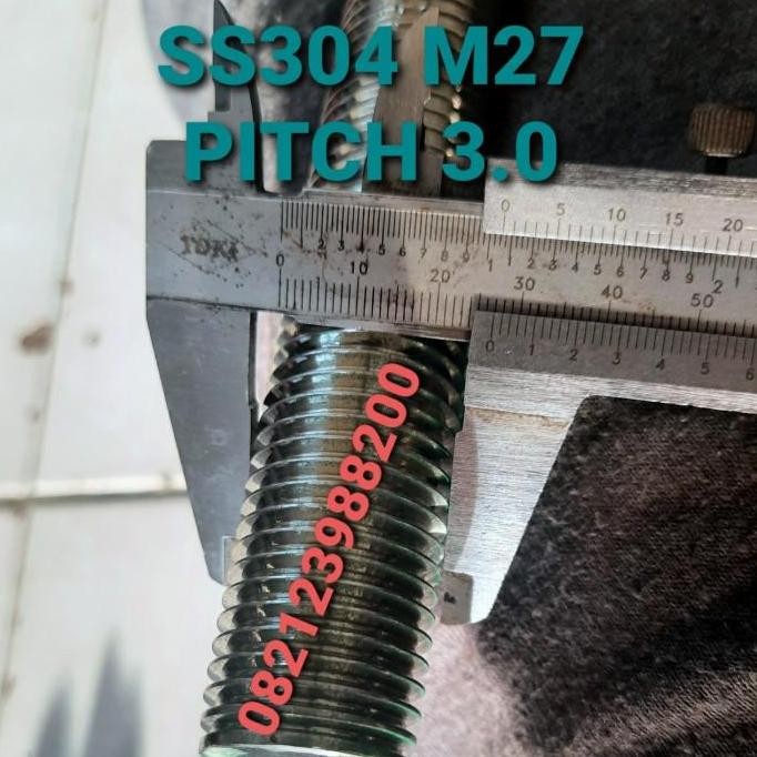 As Drat Baut Ss M27 Long Bolt M27 Long Drat M 27 Threaded Rod Sus 304