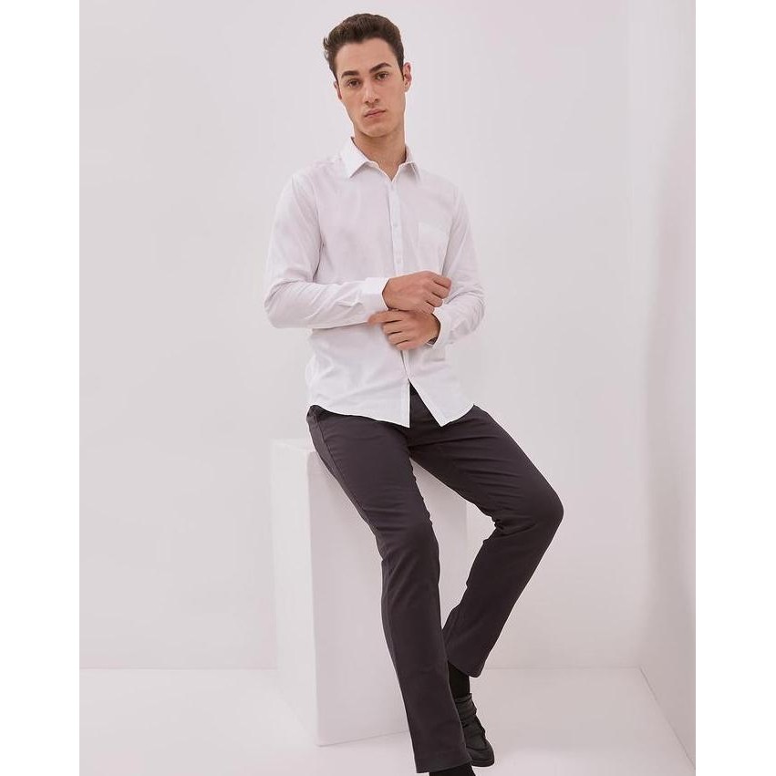 VALINO KEMEJA LENGAN PANJANG PUTIH PRIA - V-DAAE12-A1