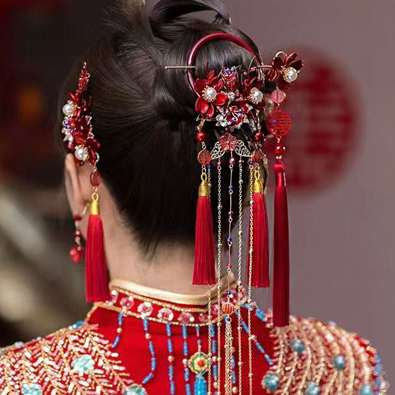 Xiuhe Hair Accessories Red Hanfu Hair Accessories