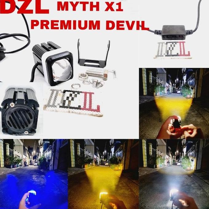 Lampu Tembak Led Myth 27 Watt Premium X1 D2 Laser Kipas Devil Ring External Driver 2 Warna 4 Mode Re