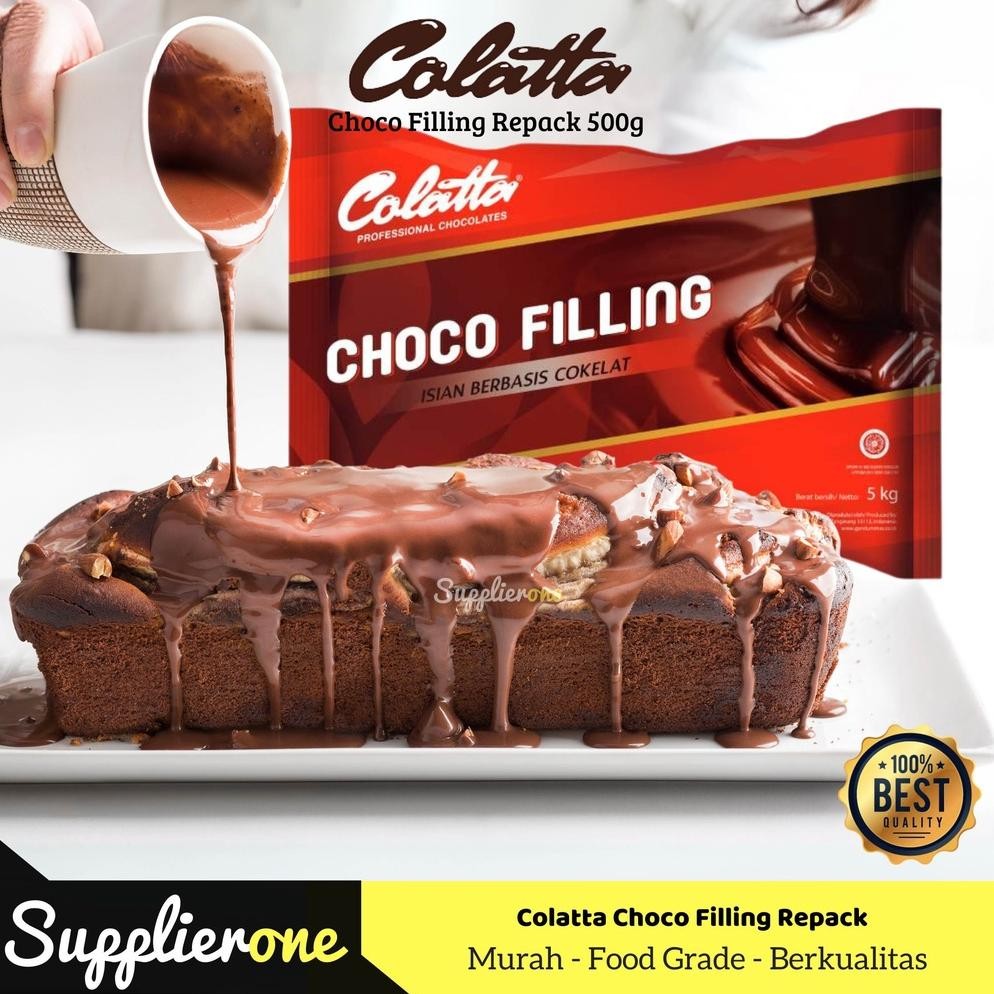 

Colatta Choco Filling Repack 500g/ Coklat Filling / Filling Coklat / Coklat Collata / Choco Filling Colatta