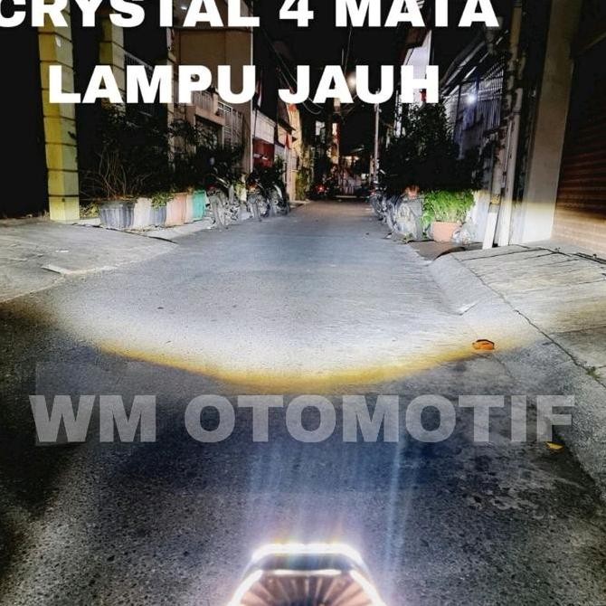 Lampu Tembak Utama Depan Led Daymaker Biled 4 Mata 12 - 24 Volt Shroud Crystal 2 Warna Truk Bus Tron
