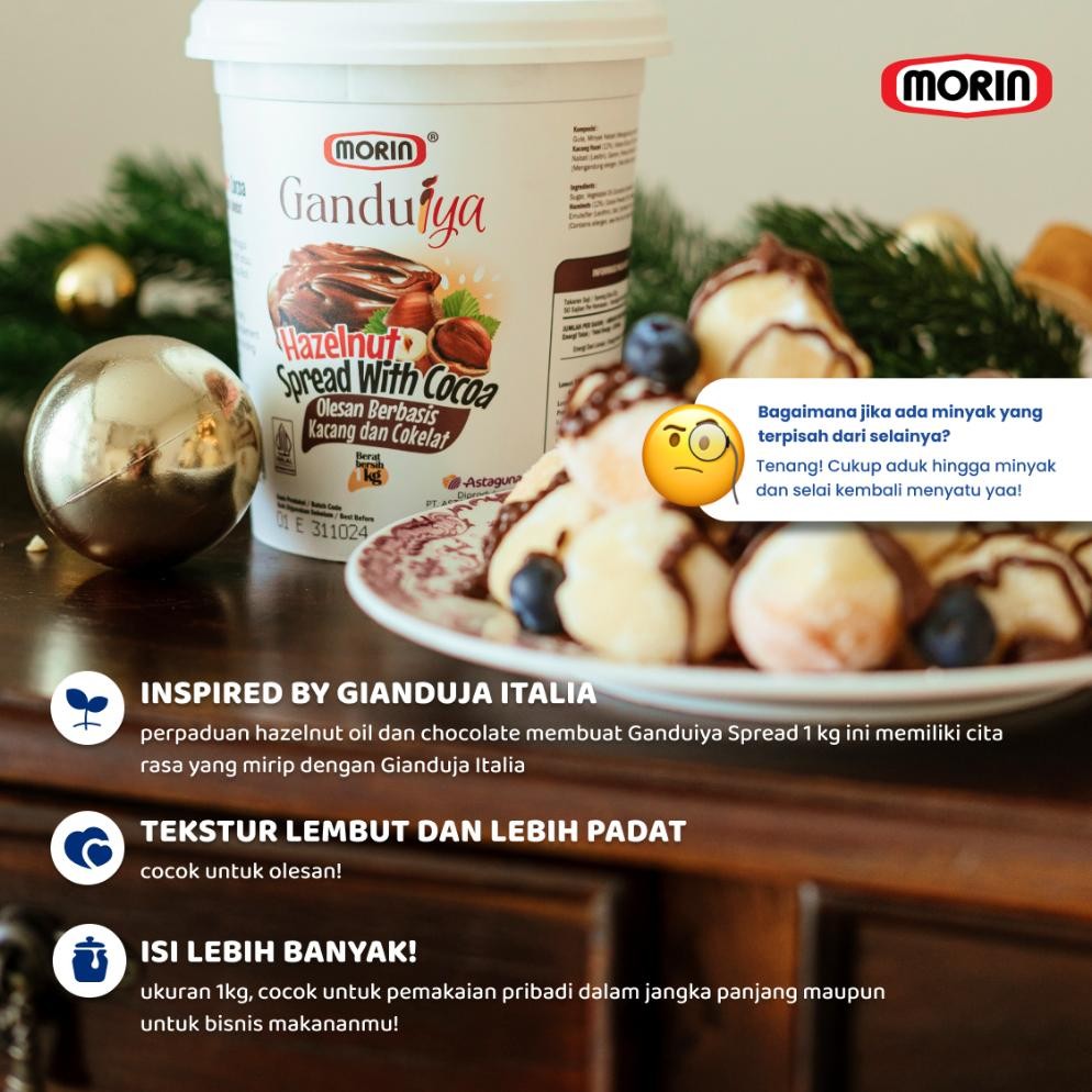 

Morin Ganduiya Selai Coklat Hazelnut 1 Kg