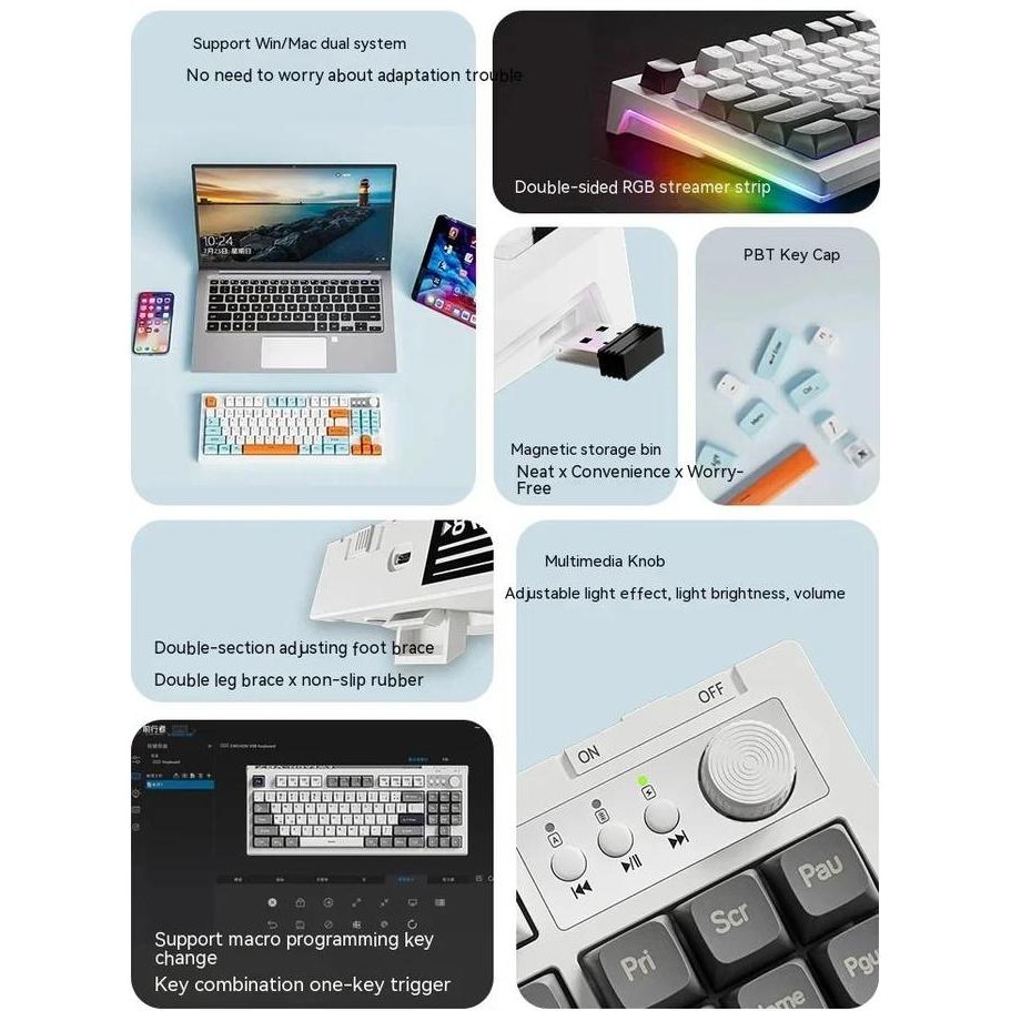 V87 Wireless Keyboard - Keyboard Gaming / Wireless Mechanical Keyboard