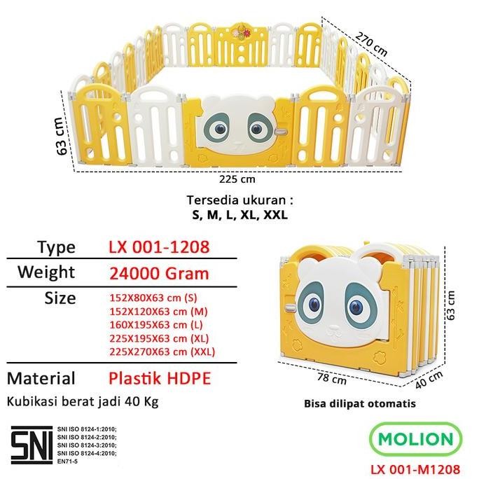SPEEDS Pagar Anak Pagar Bayi Set Playpen Bayi Pagar Mainan Anak Bisa Dilipat Babyfance 001-M1208