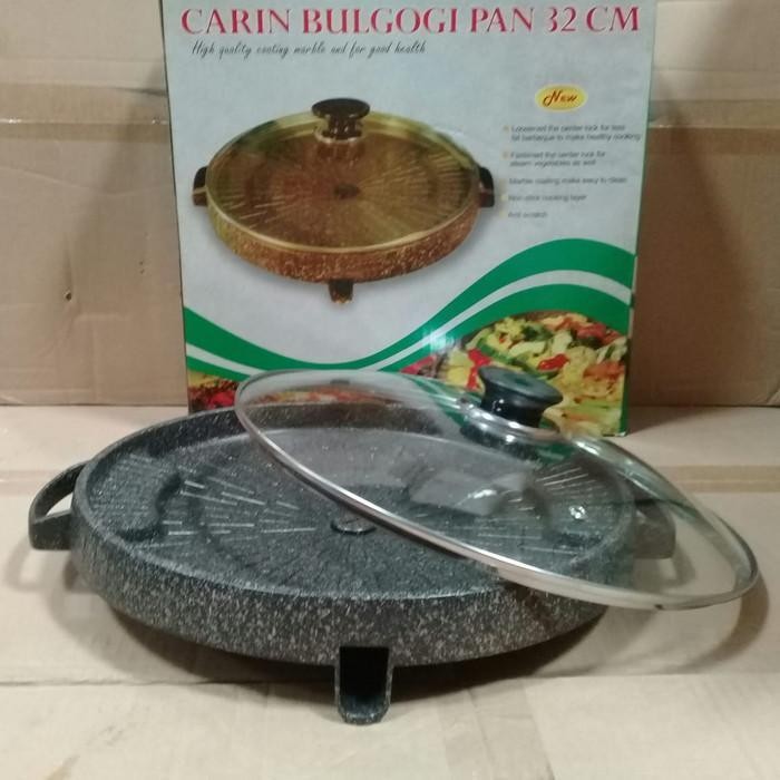 (Termurah) Carin Bulgogi Pan Bbq Grill/Panggangan Kermaik Marble 32Centimeter Bestseller