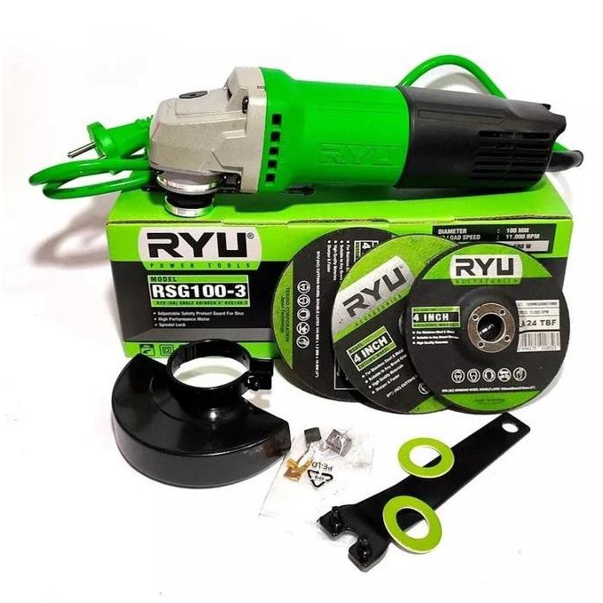 Mesin Gerinda Ryu 4 Inch Original - Angle Grinder Ryu Gurinda Tangan Co
