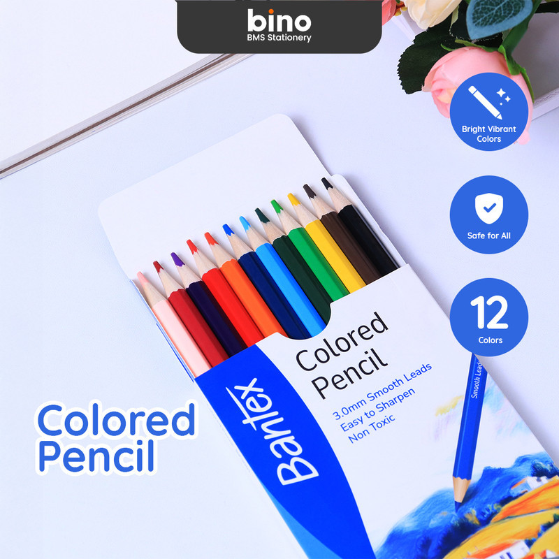 

[BMS Surabaya] Bantex Pensil Warna 3.0 mm / Colored Pencil 12 Warna Hexagonal Kayu Poplar BK3001