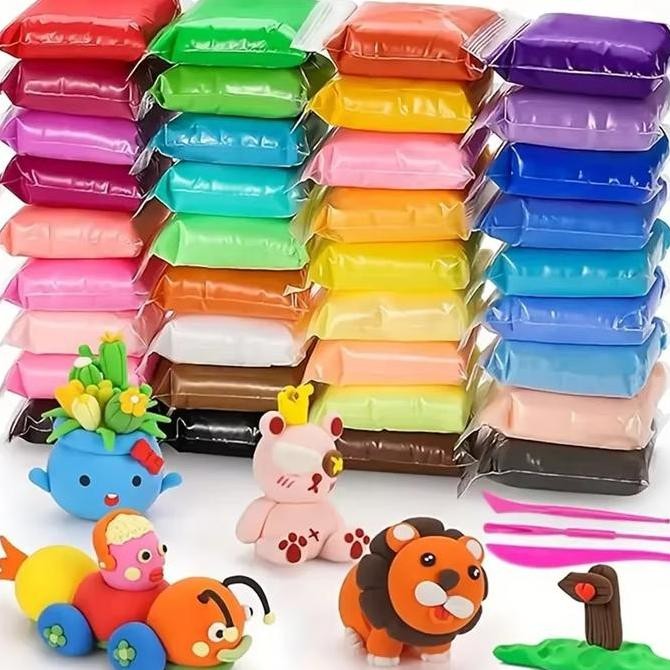 GROSIR Clay Mainan Anak Isi 12 Pcs Clay Polymer 12 Warna Mainan Edukasi Slime Lilin Plastisin Toys