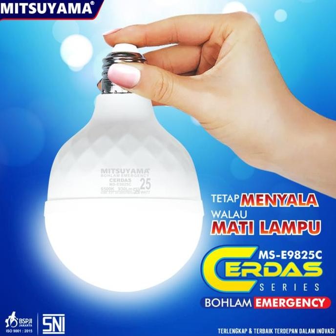 Lampu Emergency Led 35 Watt Mitsuyama Cerdas Series Bohlam Led 35 Watt Lampu Darurat Led Auto Ac/Dc 