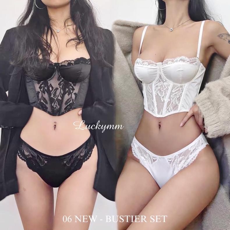 Bustier set sexy lingerie wanita / Bustier Top lingerie sexy korset bra wanita 06 MURAH