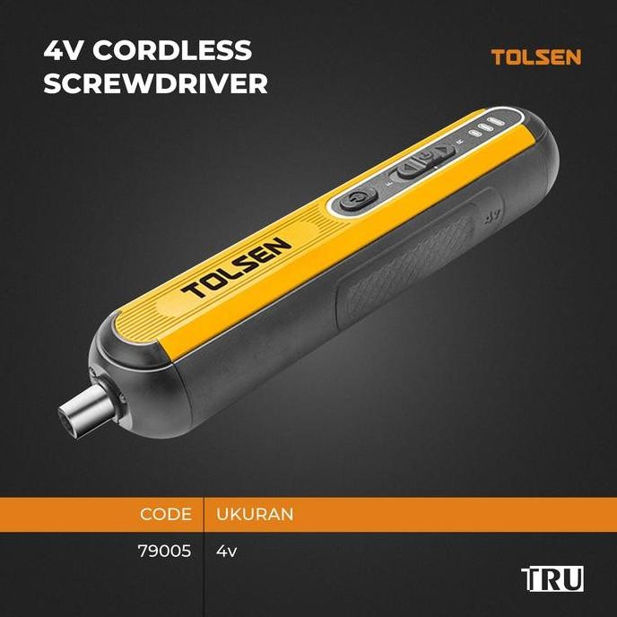 4V Cordless Electric Screwdriver / Obeng Listrik Baterai Lengkap 79005 Tolsen Co