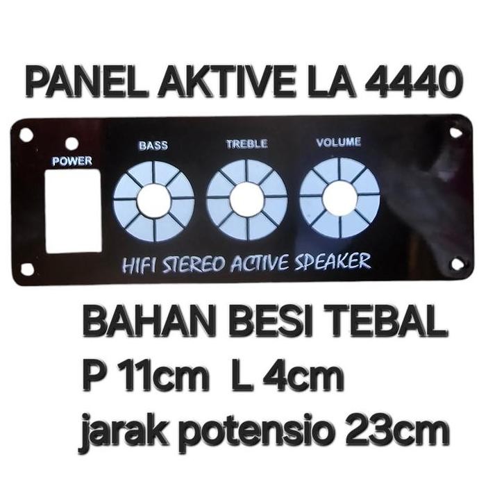 PANEL PAPAN BESI PLAT SPEAKER AKTIVE AKTIFE AKTIF LA 4440 LA4440 STEREO PLATINUM 3 POTENSIO 3 LUBANG