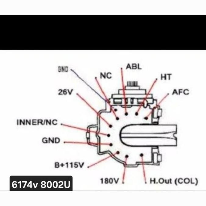 ( 6174V-6002U ) 6174 8005 6002 N2121 TV 6006H 6006 PLAYBACK FLYBACK