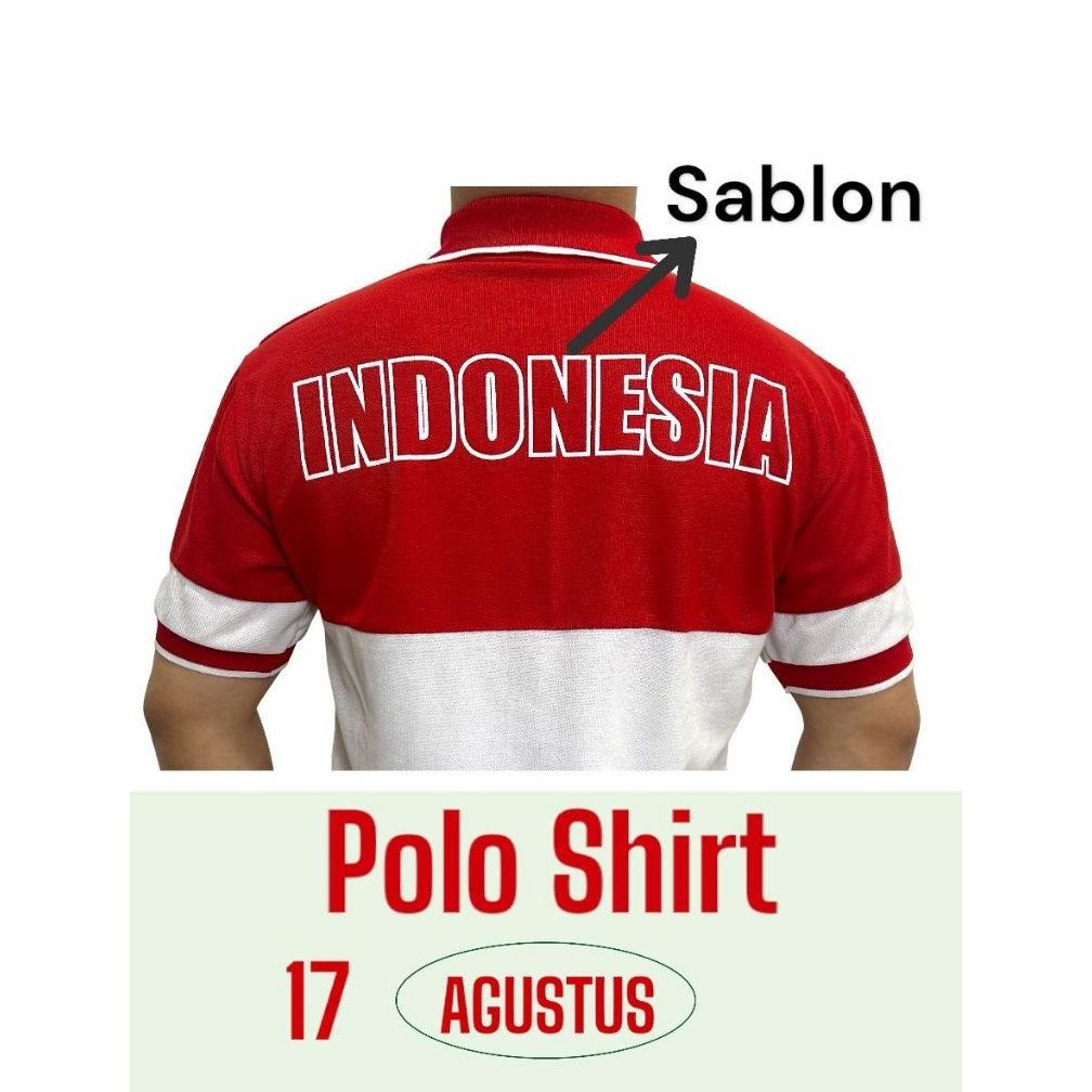 Model Baru Kaos Kerah Merah Putih 17 Agustus / Kaos Kerah Logo Garuda Merah Putih Indonesia