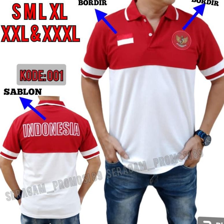 Update Kaos kerah merah putih INDONESIA / Kaos kerah 17 agustus INDONESIA / ,.